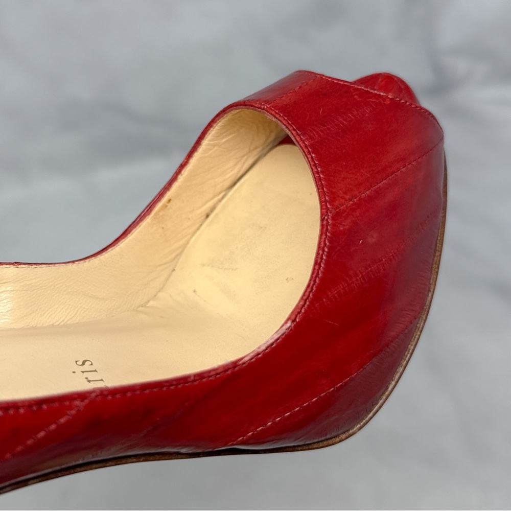 Christian Louboutin Very Prive 120 Eel Skin Leather Platform Stiletto Heel Pumps - Picture 7 of 16